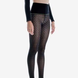 Latticed Classic Semi-Opaque Rip-Resist Tights (Black, X-Small)